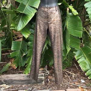 Rocker chick metallic snake skin pants